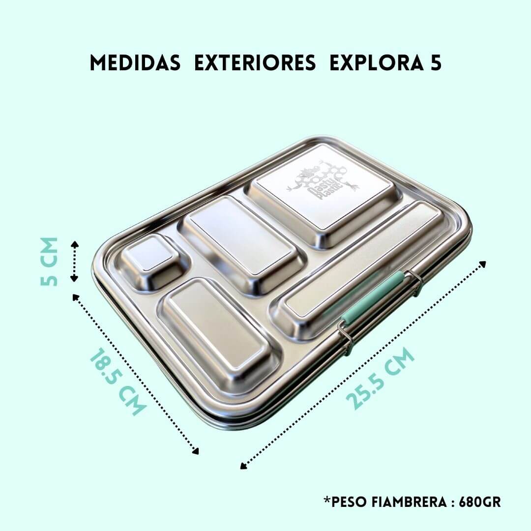 Explora 5 medidas externas Fiambrera infantil Explora 5 con las medidas exteriores