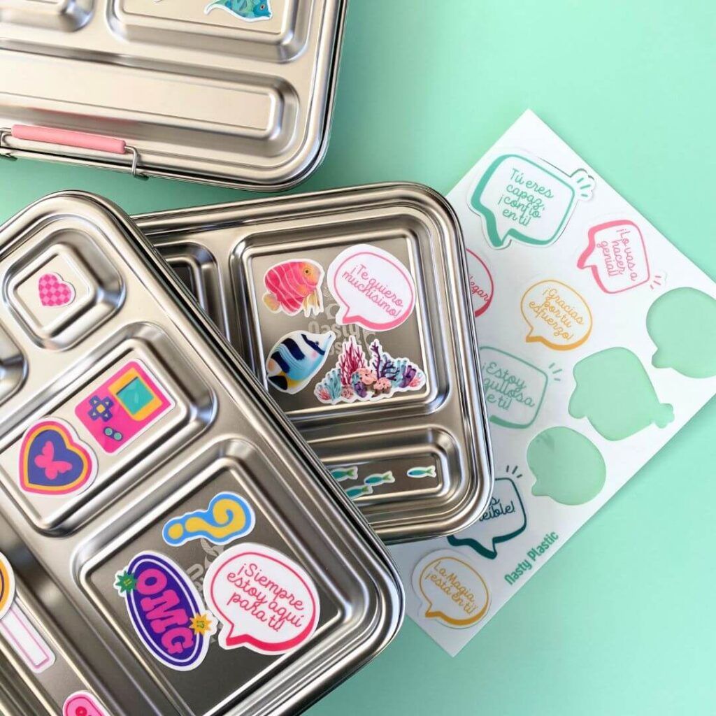 Pegatinas Repega reutilizables personalizan tu fiambrera infantil NastyPlastic