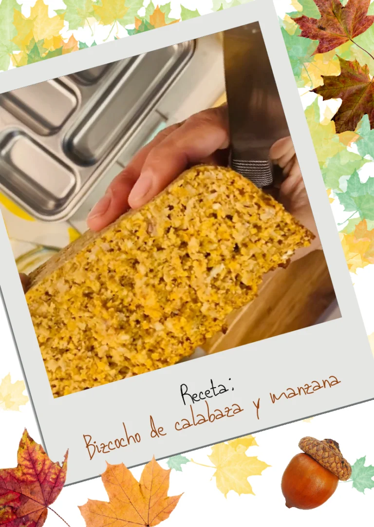 bizcocho de calabaza sin azucar con manzana y esponjoso